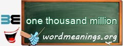 WordMeaning blackboard for one thousand million